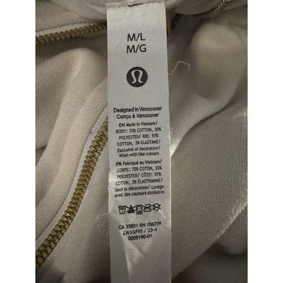 Lululemon Scuba Oversized Half-Zip Hoodie Beige/Gold Size M/L - Picture 11 of 11
